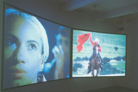 Andrea Fraser - Soldadera (scenes from Un Banquete en Tetlapayac, a film by Oliver Debroise), 1998/2001, Video installation, Courtesy of the artist 
