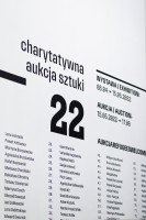 Przestrzeń wystawy aukcji sztuki Refugees Welcome 2022 w Muzeum Sztuki Nowoczesnej w Warszawie (8.04-15.05.2022). Fot. Marta Ejsmont.