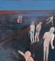 Miriam Cahn, to the right, quick!, 2005+23.9.17, 2005/2017,oil on canvas, 205 x 185 cm. 