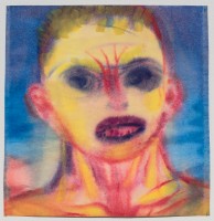 Miriam Cahn, soldier, 2016, water colour, paper, 35 x 36 cm. Courtesy of the artist, Galerie Jocelyn Wolff, Paris and Meyer Riegger, Berlin/Karlsruhe. Photo by Daniel Chrobak