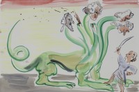 Camille Henrot, "L'Hydre Aristocratique" / "Aristocratic Hydra", 2018, gouache, paper. Courtesy of the artist.