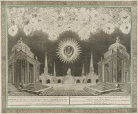 Elisej Emel'ânovič Fedoseev (1745–after 1775) after Matvej Fedorovič Kazakov (1738–1812) and T.T. Martynov (active in the 2nd half of the 18th century), "Fireworks Display in the Field of Khodynka in Moscow on the Occasion of Peace Treaty