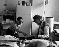 Zofia Kulik and Joseph Beuys, Beuys’ flat at Drakeplatz, Düsseldorf, 1981, photo: Przemysław Kwiek, courtesy KwieKulik Archive