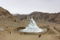Ice Stupas Project, Ice Stupa in Ladakh, photo by Sonam Wangchuk, 2015/2020, photography, digital print, paper. Courtesy of the artist.