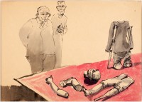Andrzej Wróblewski, Museum, 1956, watercolour, ink on paper, 30 x 41 cm, Museum of Modern Art in Warsaw