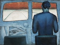 Andrzej Wróblewski, Chauffeur (Blue Chauffeur), 1948, oil on canvas, 
89 x 120 cm,  private collection, courtesy of Andrzej Wróblewski Foundation