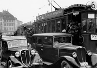 Tramwaj linii 6 jadący w kierunku Cmentarza Bródnowskiego w Warszawie,
przed 1939, fot. n.n., Narodowe Archiwum Cyfrowe