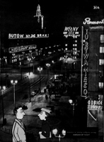 Ha-Ga (Anna Lipińska), Wkrótce w stolicy zabłysną neony. Warsaw by night, 1956, „Szpilki” nr 48, 1956